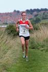 Dan Johnson (Gateshead) leads on third leg of the 4 x 1.8 mile relay at the Sunderland Open Cross Country.